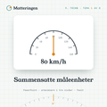 Sammensatte måleenheter – 9. trinn: speedometer som viser 80 km/h